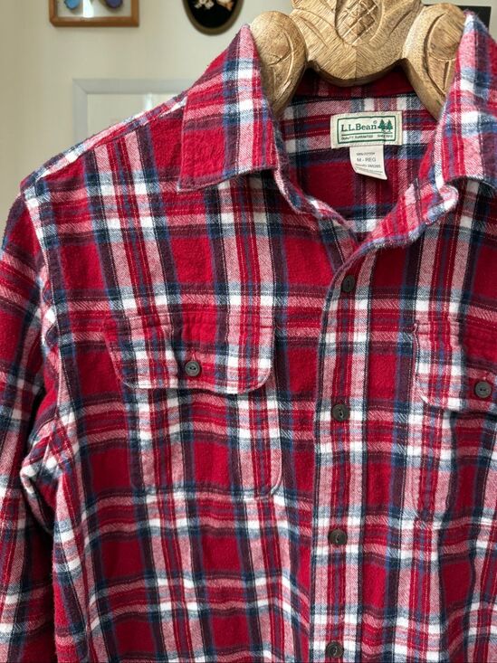 L.L. Bean Other - L.L. Bean Red Plaid Flannel Button Shirt M